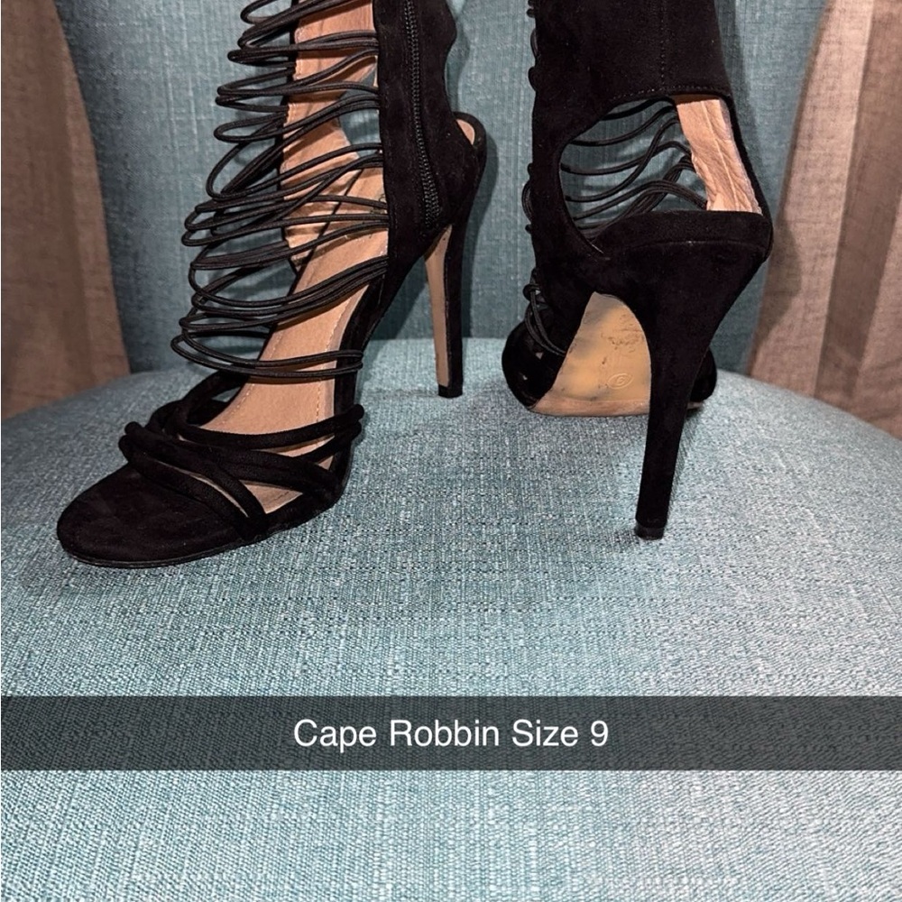 Cape Robbin Strappy Black Heels